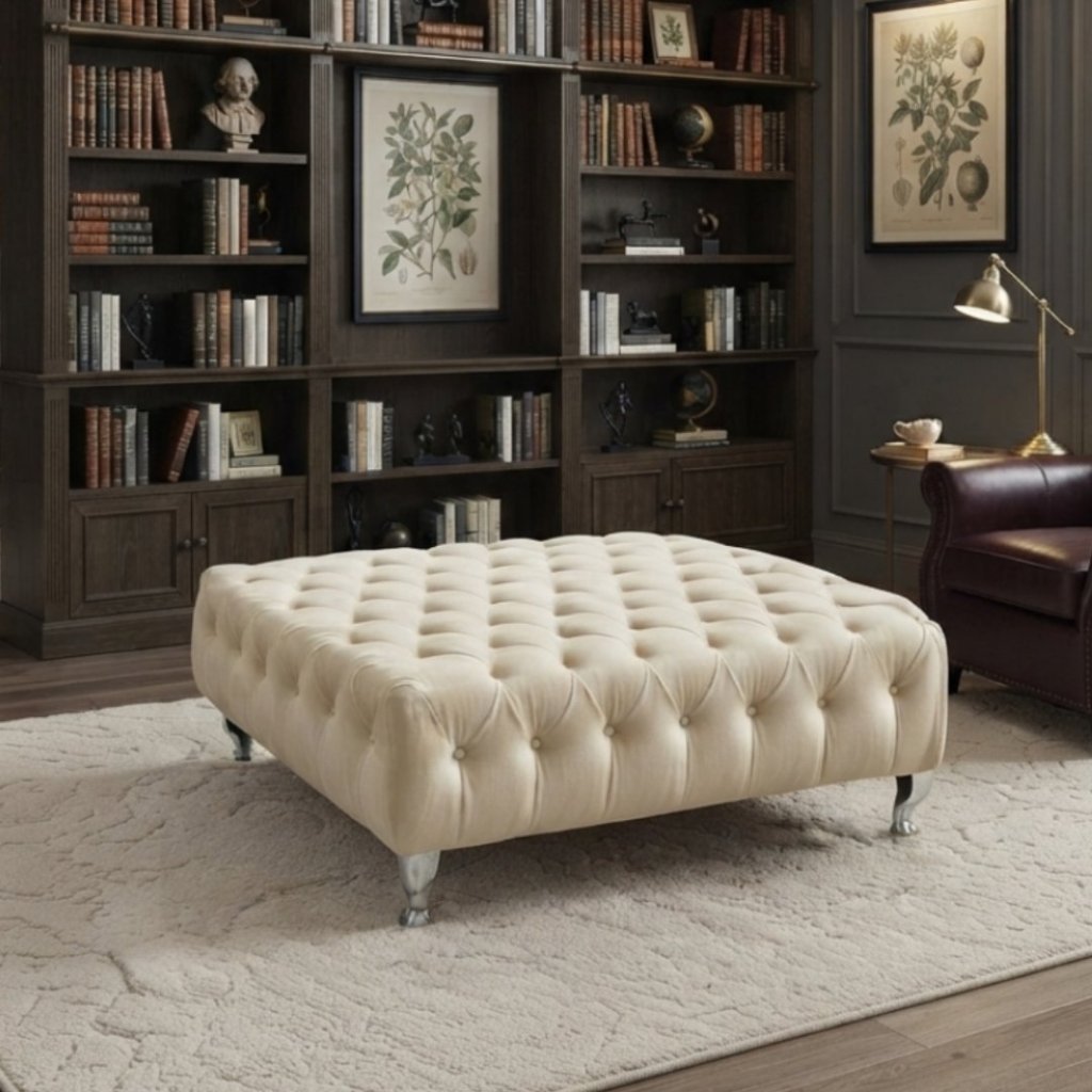 Chesterfield Upholstered Coffee Table – Foot Stool