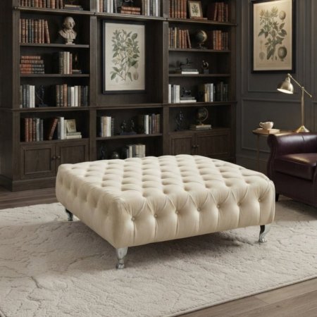 Chesterfield Upholstered Coffee Table – Foot Stool