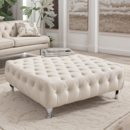 Chesterfield Upholstered Coffee Table – Foot Stool
