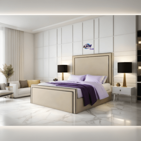 Bianca Black Piping Border Bed Frame