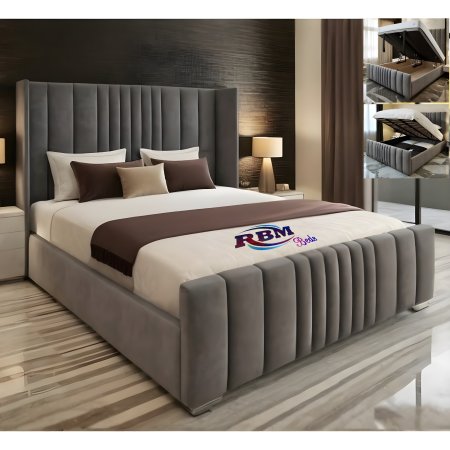 2025 Wing back Manhattan Bed Frame with Lines